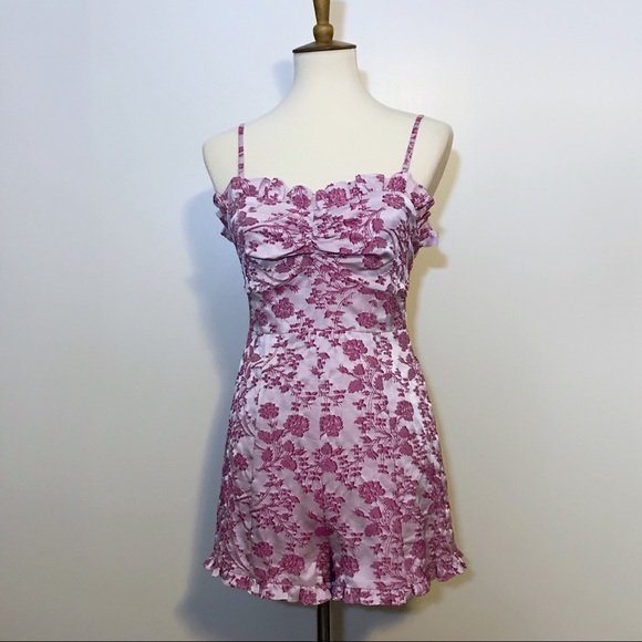 Revolve Likely Jacquard Floral Ruffle Romper - Picture 2 of 14